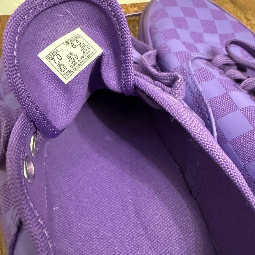 Vans Vibrant Purple Checkered Shoes - Picture 6 of 6